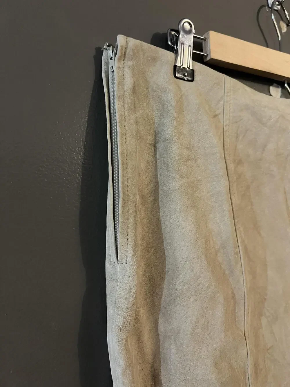Together Leather Skirt Womens 14 Beige Fringe Long Lined Zip Party Boho Western